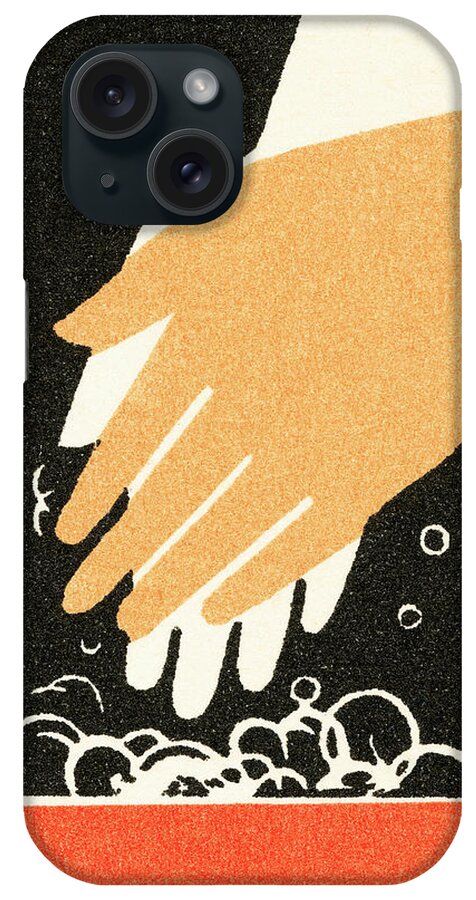 Bath iPhone Case featuring the drawing Washing hands #5 by CSA Images