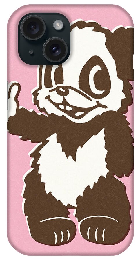 Above iPhone Case featuring the drawing Panda bear #6 by CSA Images