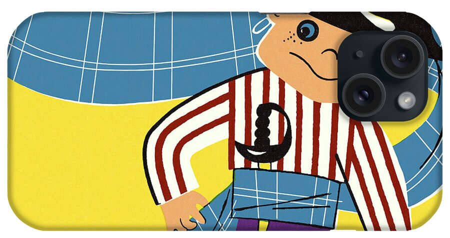 Accessories iPhone Case featuring the drawing Pirate #6 by CSA Images