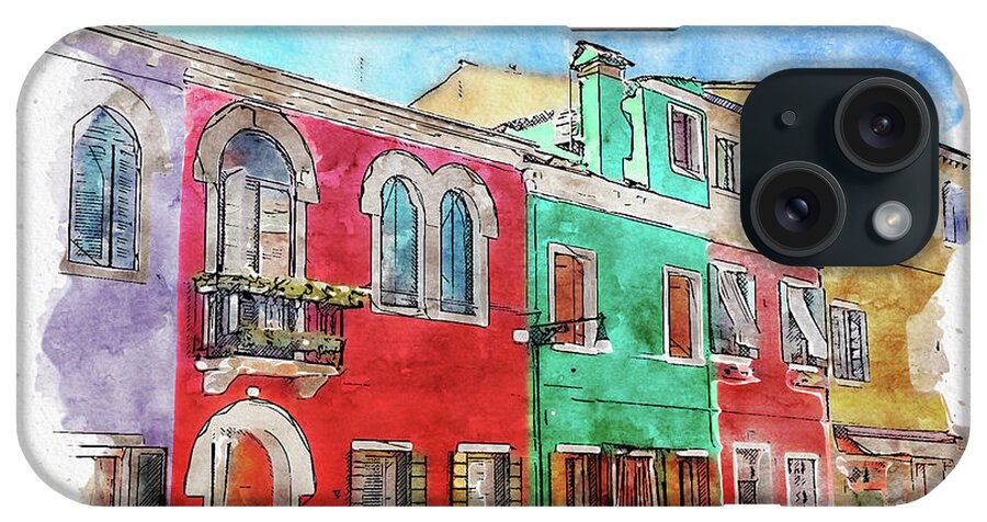 Venice iPhone Case featuring the digital art Venice #watercolor #sketch #venice #italy #6 by TintoDesigns