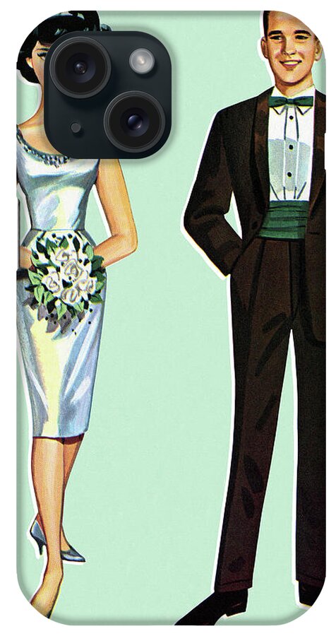 Adult iPhone Case featuring the drawing Wedding Couple #6 by CSA Images