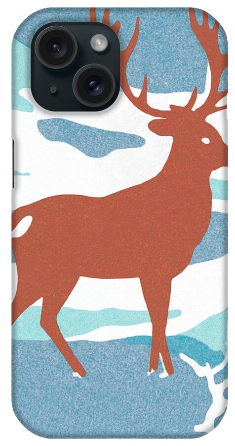 Activity iPhone Case featuring the drawing Deer #7 by CSA Images