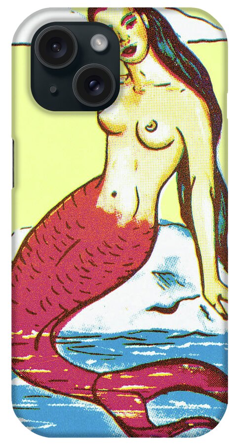 Attract iPhone Case featuring the drawing Mermaid #7 by CSA Images