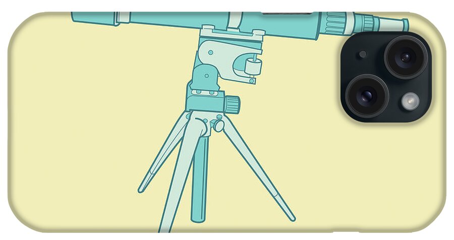 Astronomy iPhone Case featuring the drawing Telescope #7 by CSA Images