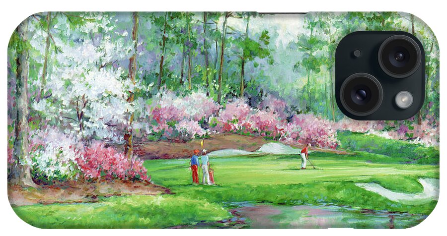 On The Green iPhone Case featuring the painting 777 On The Green by Barbara Mock