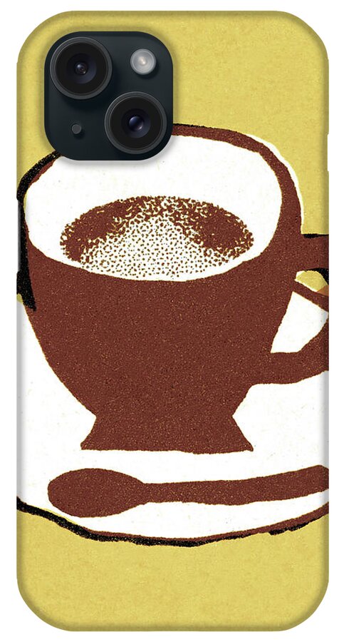 Beverage iPhone Case featuring the drawing Cup of Coffee #8 by CSA Images