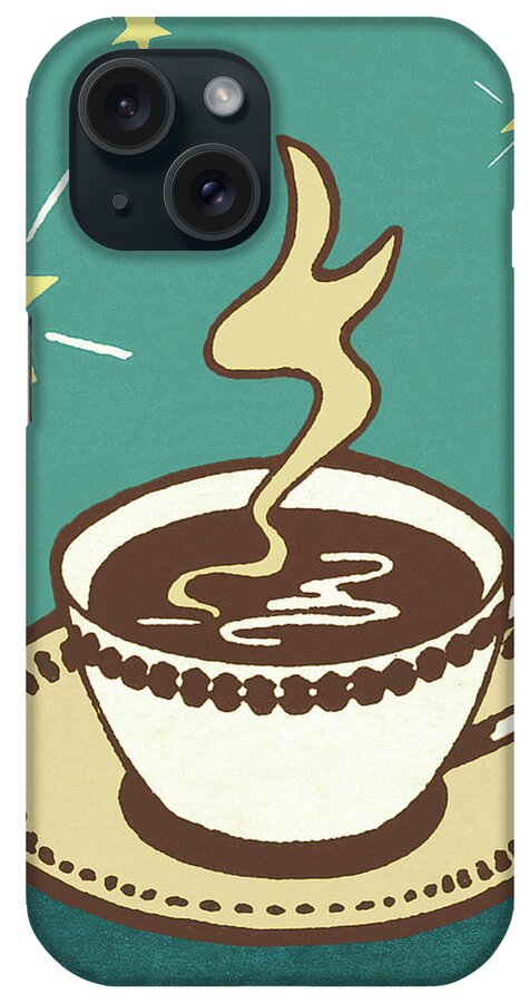 Aroma iPhone Case featuring the drawing Cup of Coffee #9 by CSA Images