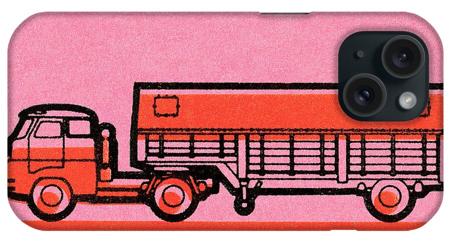 Automotive iPhone Case featuring the drawing Hauling truck #9 by CSA Images