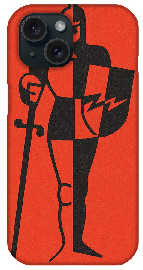 Adult iPhone Case featuring the drawing Knight in Armor #9 by CSA Images