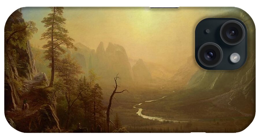 Yosemite Valley iPhone Case featuring the painting Yosemite Valley, Glacier Point Trail by Albert Bierstadt
