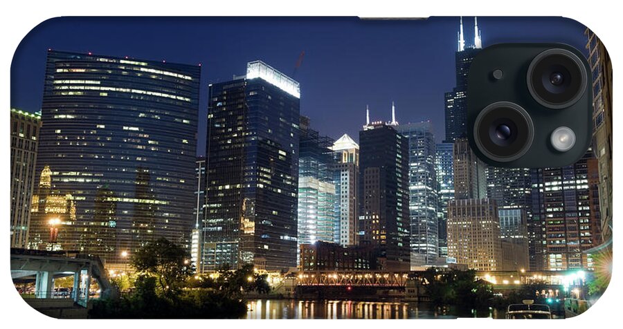 Drawbridge iPhone Case featuring the photograph A Beautiful View Of Chicago Loop At by Chrisp0