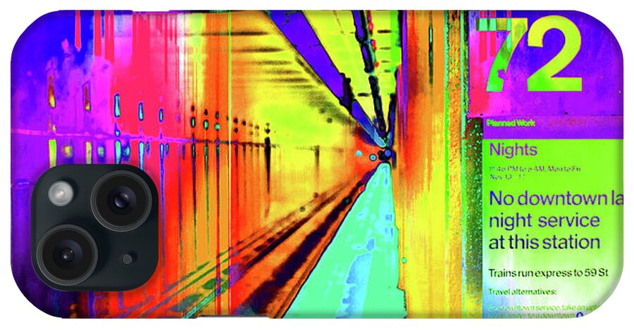 Color iPhone Case featuring the painting A Colorful Subway Stop Number 72 by Ben Stone