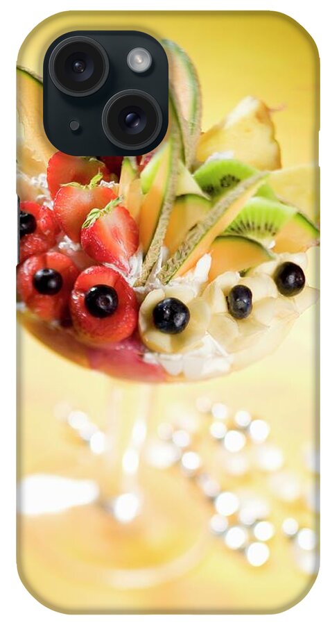 Ip_11157815 iPhone Case featuring the photograph A Fruit Sundae With Mixed Fruit Ice Cream And Fresh Fruit by Imagerie