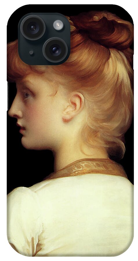 A Girl iPhone Case featuring the painting A Girl by Lord Frederic Leighton	 by Rolando Burbon