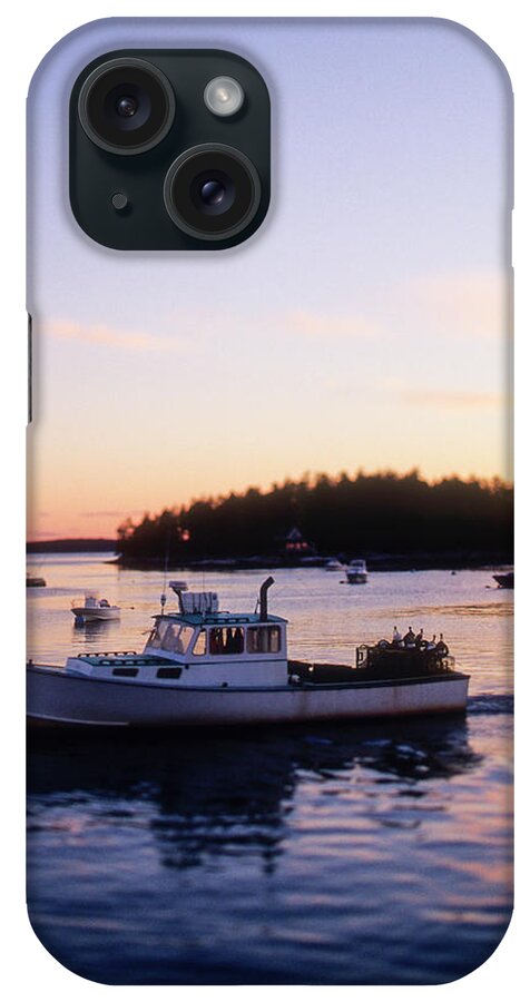 Tranquility iPhone Case featuring the photograph A Maine Lobster Boat by Wesley Hitt