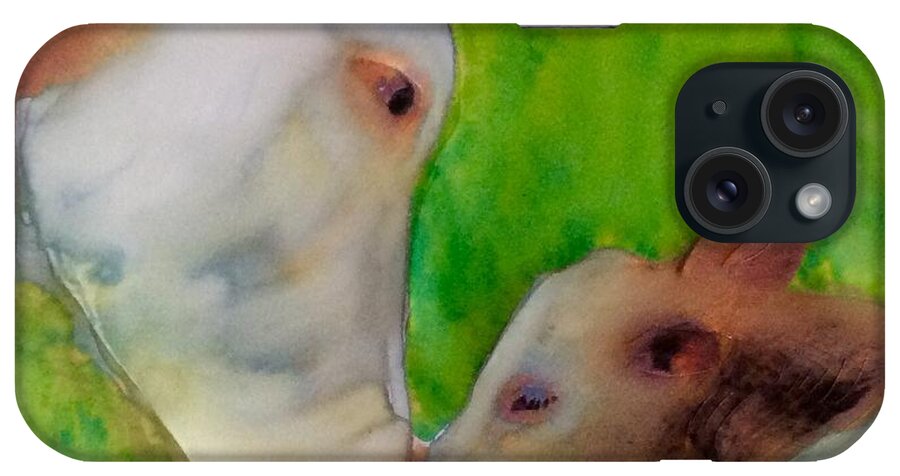 Love Motherhood Cows Farm Animals iPhone Case featuring the painting A Mothers Love by FeatherStone Studio Julie A Miller