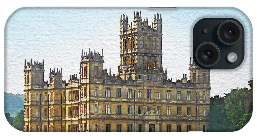 Highclere Castle iPhone Case featuring the digital art A View of Highclere Castle 1 by Joe Winkler