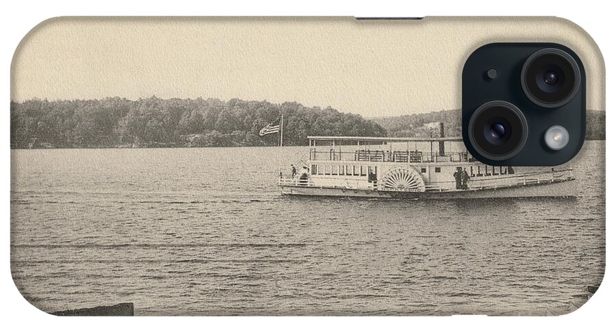 Lake iPhone Case featuring the photograph A White Line Steamer on Lake Hopatcong by Mark Miller