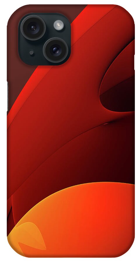 3 D iPhone Case featuring the photograph Abstract Glowing Orange Curve Pattern by Ikon Images