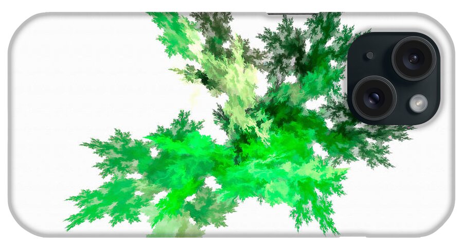 Leaf iPhone Case featuring the digital art Abstract Leaf Green by Don Northup