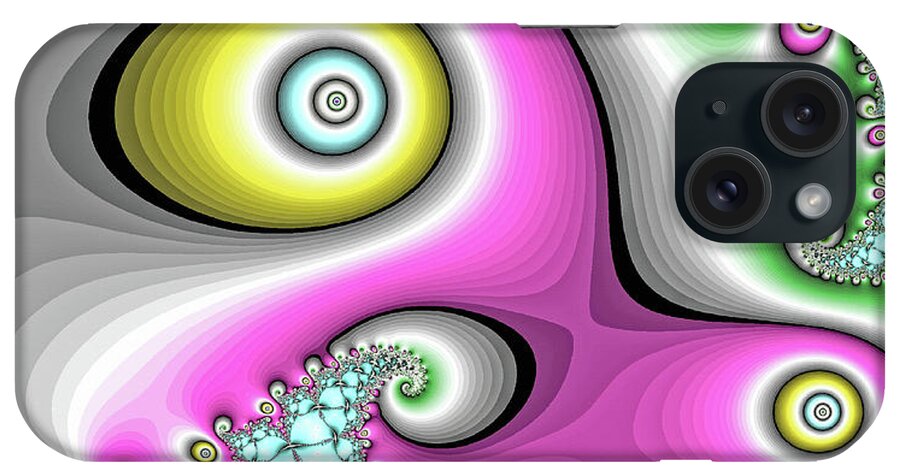 Abstract iPhone Case featuring the digital art Abstract Maximus Pink Art by Don Northup