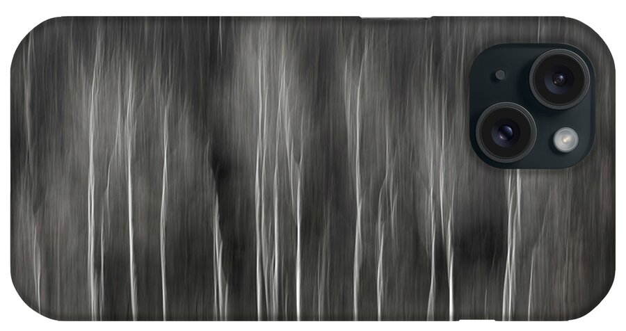 Abstract iPhone Case featuring the photograph Abstract of Birch At The Edge Of The Marsh 2018-2 by Thomas Young