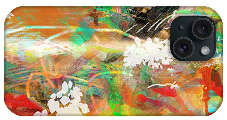 Abstract iPhone Case featuring the mixed media Abstract Show 1 by Ginette Callaway