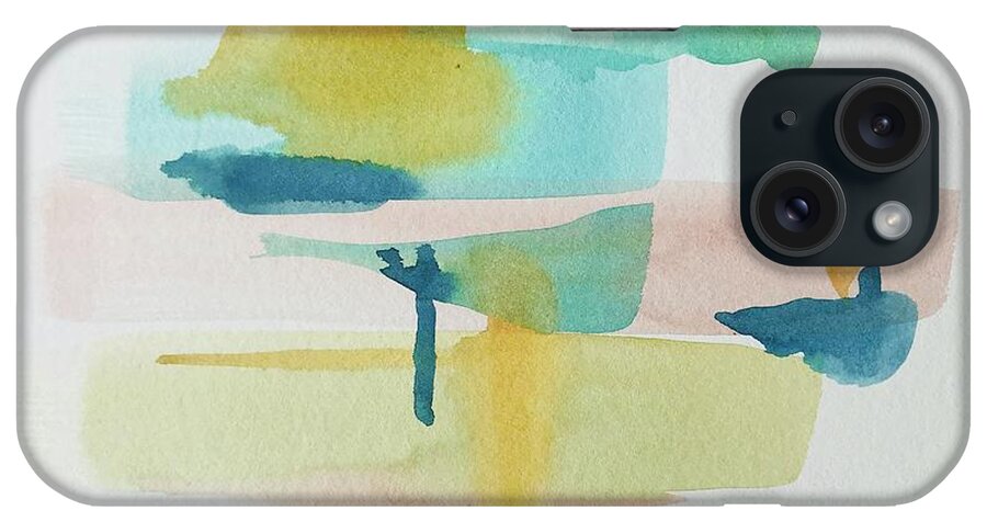 Shapes iPhone Case featuring the painting Abstract water colors by Luisa Millicent