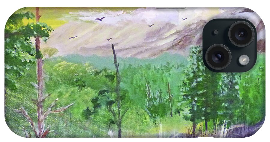 Landscape iPhone Case featuring the painting Across the Valley 300 by Sharon Williams Eng
