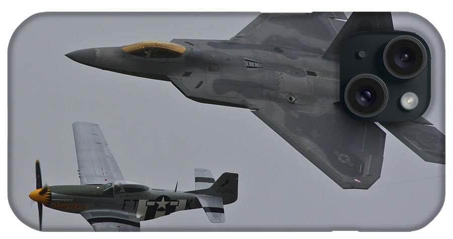 F22 P51 iPhone Case featuring the photograph Aerial Domination by Greg Smith