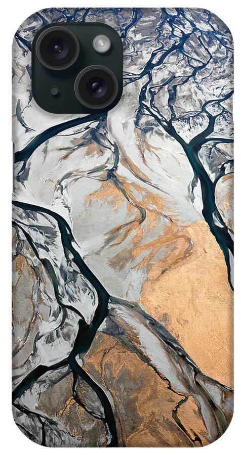 Tekapo iPhone Case featuring the photograph Aerial Of Braided, Glacial River by David Clapp