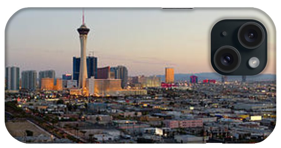 Scenics iPhone Case featuring the photograph Aerial Panoramic View Of Las Vegas At by Chrisp0