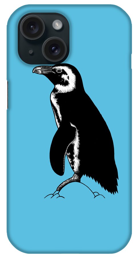 Penguin iPhone Case featuring the drawing African penguin - ink illustration by Loren Dowding