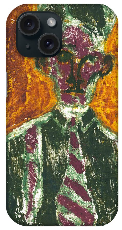 Painting iPhone Case featuring the painting After Billy Childish Painting OTD 12 by Edgeworth Johnstone