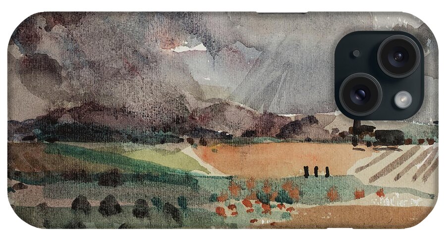 1980s iPhone Case featuring the painting After The Storm, 1980 by Donatella Merlo