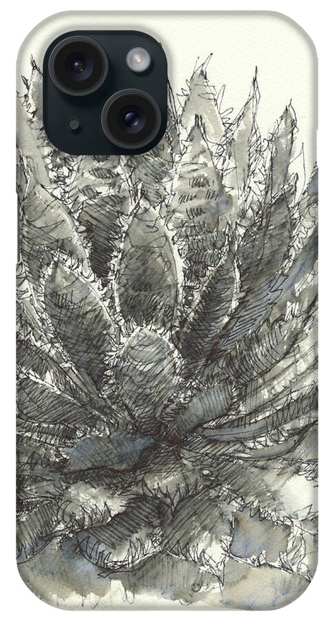 Cactus iPhone Case featuring the painting Agave Queen by Judith Kunzle