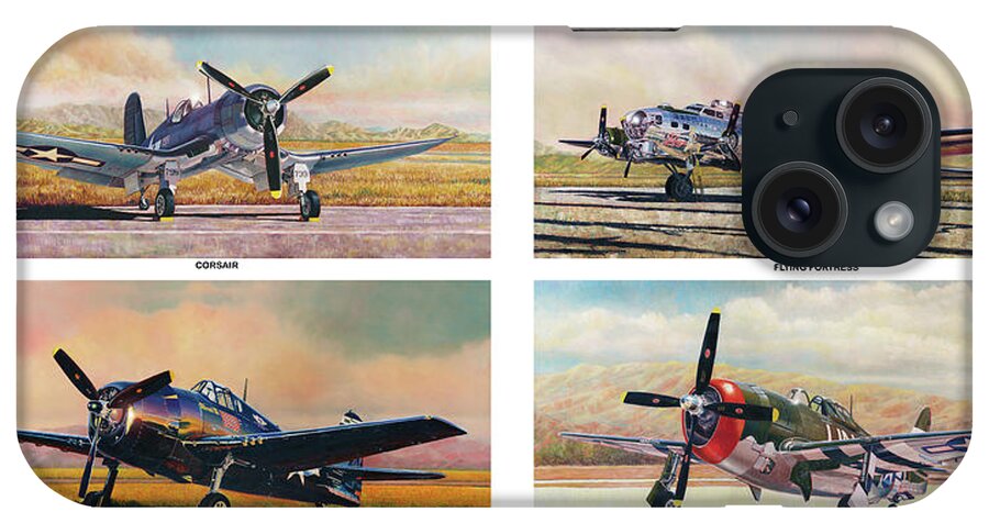 Aviation iPhone Case featuring the painting Airshow Warbirds by Douglas Castleman