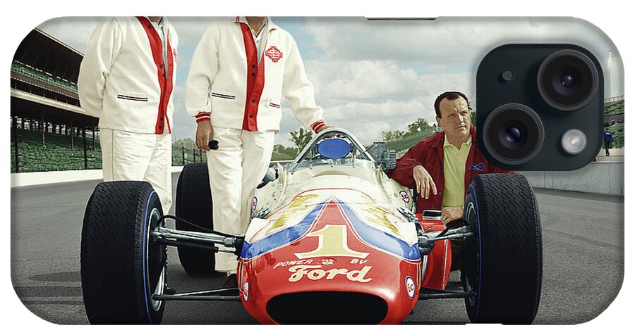 Aj Foyt iPhone Case featuring the photograph AJ Foyt Indy 1965 by Retrographs