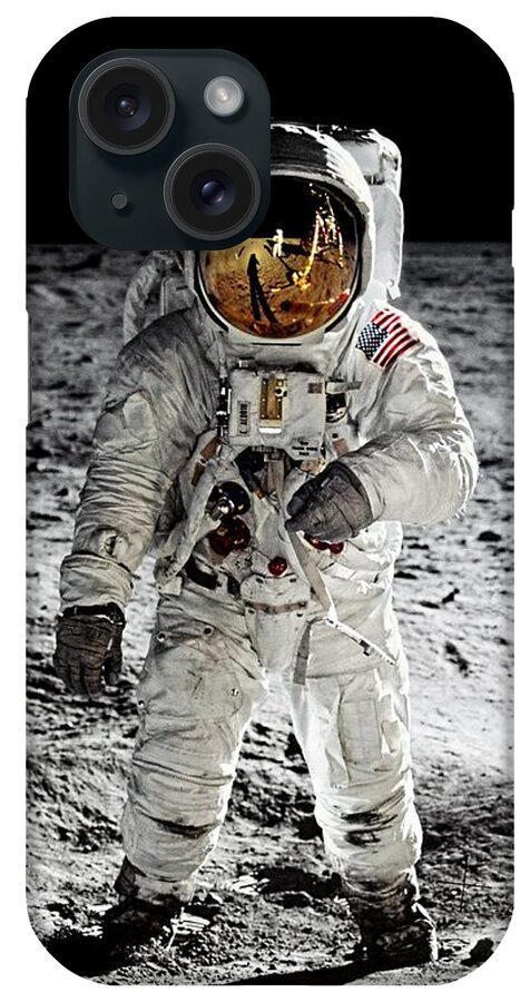 Aldrin iPhone Case featuring the photograph Aldrin on the Moon by Weston Westmoreland