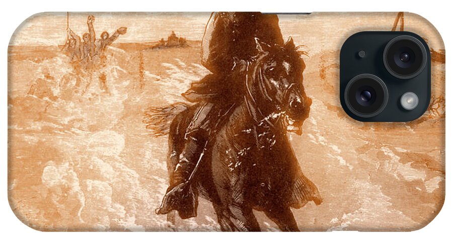 Civil War iPhone Case featuring the drawing American Civil War Union general Philip Sheridan rides to the front by Solomon Eytinge