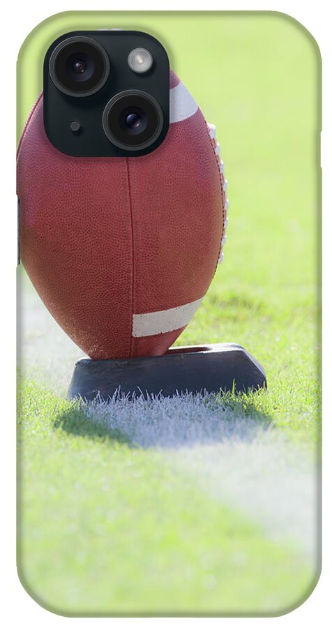 Grass iPhone Case featuring the photograph American Football On Kicking Tee by David Madison