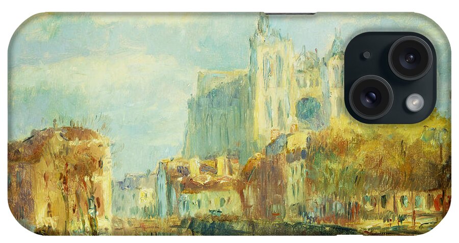 Tree iPhone Case featuring the painting Amiens Cathedral In Autumn Sun; Cathedrale D'amiens: Effet De Soleil Automne, 1910 by Albert-charles Lebourg