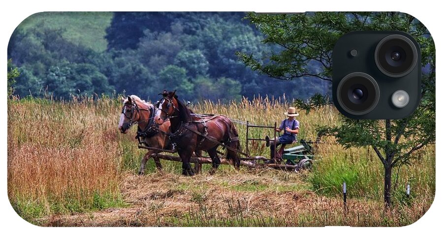 Amish iPhone Case featuring the photograph Amish farming by Susan Jensen