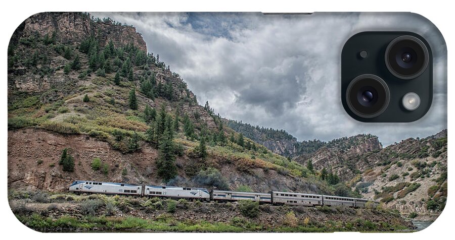 Railroad iPhone Case featuring the photograph Amtrak Train 6, California Zephyr heads along the Colorado River by Jim Pearson