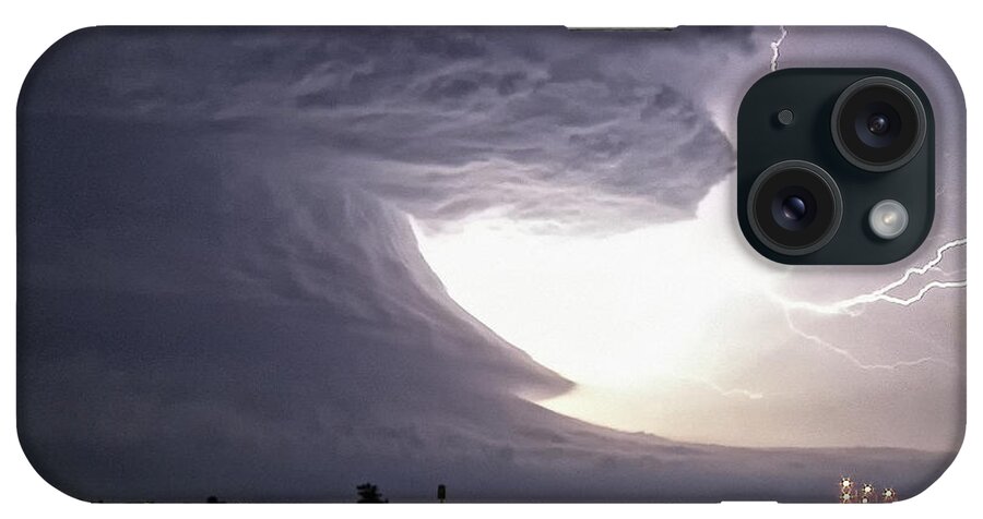 Risk iPhone Case featuring the photograph An Explosive Cloud-to-cloud Bolt Shoots by Jason Persoff Stormdoctor