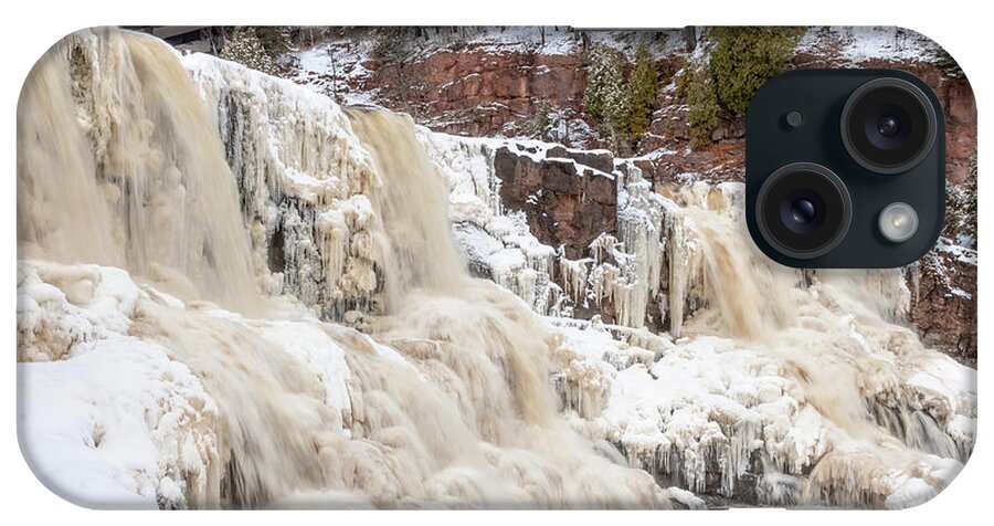 Waterfall iPhone Case featuring the photograph An Icy Gooseberry Middle Falls by Susan Rissi Tregoning