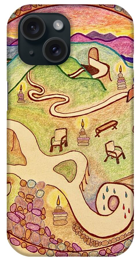 Ancient Paths iPhone Case featuring the drawing Ancient Paths by Karen Nice-Webb