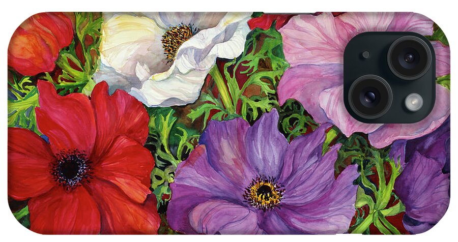 Anemones iPhone Case featuring the painting Anemones by Joanne Porter