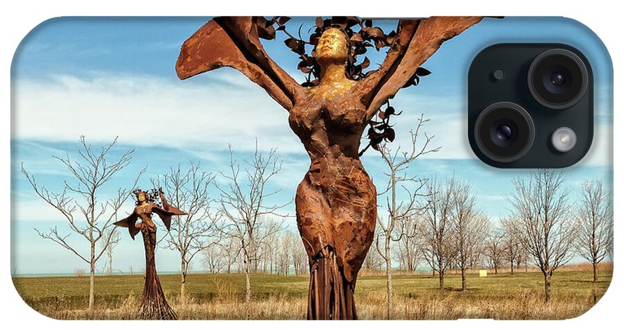 Metal Art iPhone Case featuring the sculpture Angel Art by Chris Spencer