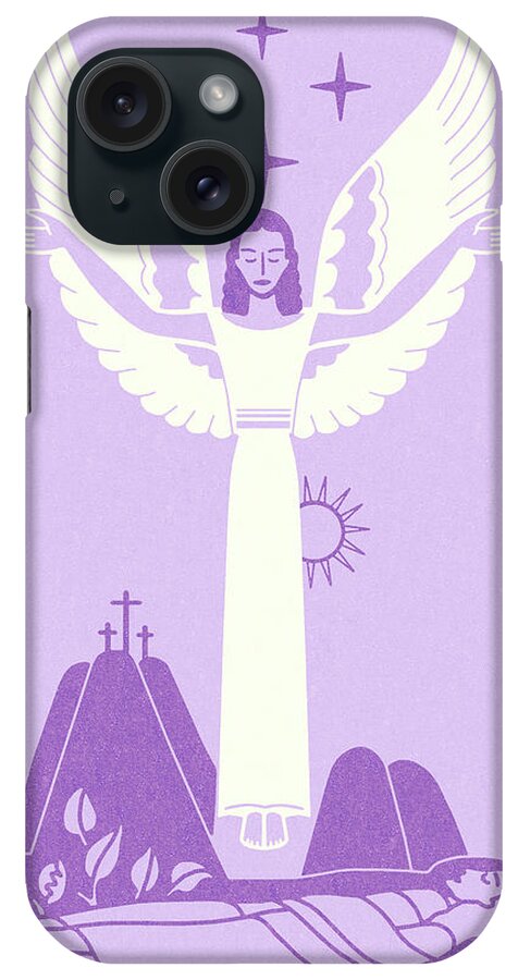 Angel iPhone Case featuring the drawing Angel Over Jesus by CSA Images